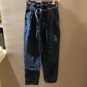 A&F ultra high-rise paperbag waist mom jeans